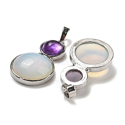 Opalit- und natürliche Amethystanhänger&nbsp;G-G147-06P-06