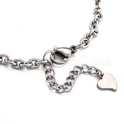 Bracciali a maglie in acciaio inossidabile 201 anti-ossidazione&nbsp;LS-STAS-F025-11