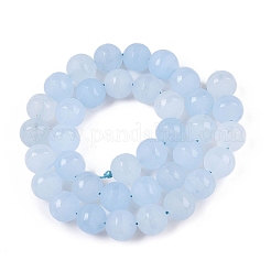 Brins de perles de jade blanc naturel givré&nbsp;G-T138-10mm-209C
