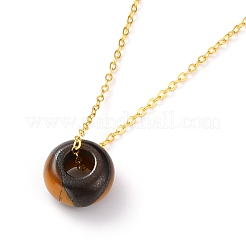 Colliers à pendentif en pierres précieuses naturelles et synthétiques rondelle&nbsp;NJEW-JN03237
