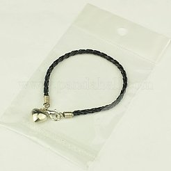 Bracelets avec breloque en cuir tressé PU&nbsp;BJEW-JB00785-09