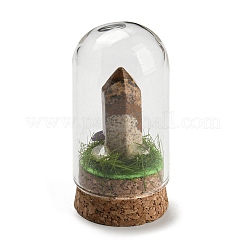 Decoración de exhibición de balas de piedras preciosas con cubierta de cúpula de vidrio&nbsp;DJEW-B009-02