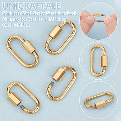 8 Stück 304 Edelstahl-Schraubkarabiner-Schlossanhänger&nbsp;STAS-UN0058-40G