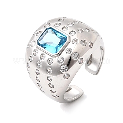 Anelli aperti con polsino in ottone micro pavé di zirconi cubici per donna&nbsp;RJEW-L343-03P