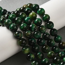 Brins de perles en œil de tigre naturel teinté de Grade ab+&nbsp;G-G102-A01-03