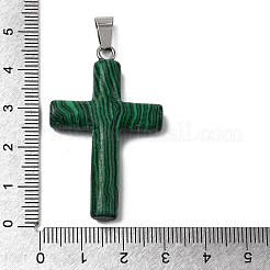 Pendentifs croix en pierres précieuses mixtes naturelles et synthétiques&nbsp;KK-D021-04P