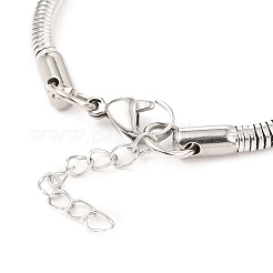 Bracelets unisexes à chaîne serpent ronde en acier inoxydable 304 résistant au ternissement&nbsp;LS-BJEW-H541-02A-P
