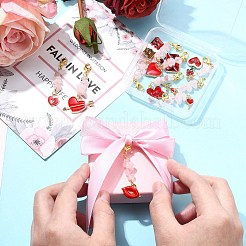10 pendentif décoratif en alliage émaillé sur le thème de la Saint-Valentin&nbsp;HJEW-CJD00004