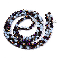 Chapelets de perles en verre électroplaqué&nbsp;EGLA-A034-J6mm-F07