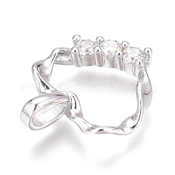 Breloques en laiton zircon cubique transparent&nbsp;ZIRC-O035-28P