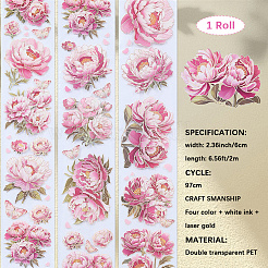 2 rollo de pegatinas de planificador con patrón de flores de 2 colores&nbsp;DIY-CN0001-42B