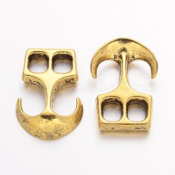 Fermagli a gancio in lega di stile tibetano&nbsp;TIBEP-35682-AG-NR