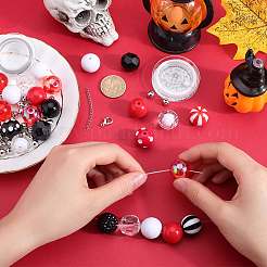 DIY-Schmuckset mit runden Armbändern aus Acryl- und Harzperlen&nbsp;DIY-SC0026-40