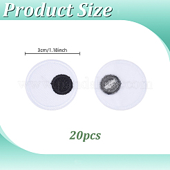 20 toppa ricamata in poliestere con occhi&nbsp;DIY-PH0036-61B-02
