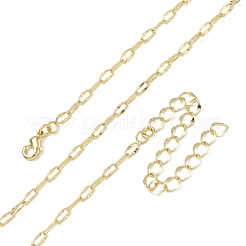 Colliers à maillons texturés en laiton de 3 mm pour femmes&nbsp;KK-CBA4FD4-01G