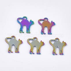 Ionenplattierung (IP) 304 Edelstahl Kätzchen Charms&nbsp;STAS-Q201-JN215