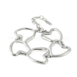 Hohle Gliederarmbänder aus Edelstahl 304 für Damen&nbsp;BJEW-P393-02P