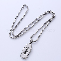 Stilvolle Halsketten mit Om-Mani-Amulett-Anhänger aus 304er Edelstahl für Männer&nbsp;VQ2787