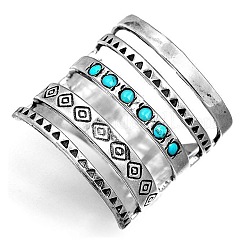 Legierung mit synthetischen Türkis-Fingerringen&nbsp;FS-WG0500F-04