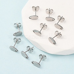 Anlaufgeschützte Ohrstecker-Beschläge aus Edelstahl 304&nbsp;X-STAS-R063-38