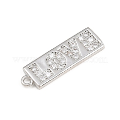 Pendentifs en laiton zircon cubique transparent&nbsp;CU-CBAD306-25B-P