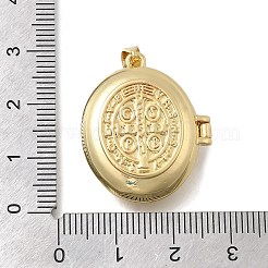 Messing Micro Pave klare Zirkonia Medaillon Anhänger&nbsp;KK-D431-031B-G