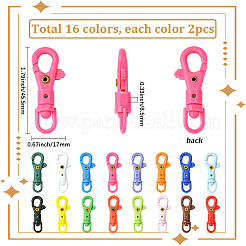 32 Stück 16 Farben Pom-Pom-Kunststoff-Drehverschlüsse&nbsp;FIND-SC0017-03
