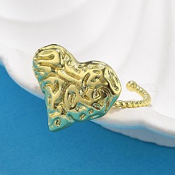 Manschettenringe aus Messing mit Herzmotiv für Damen&nbsp;RJEW-C123-09G