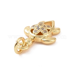 Breloques en laiton avec zircone cubique de micro pave&nbsp;KK-C012-46G