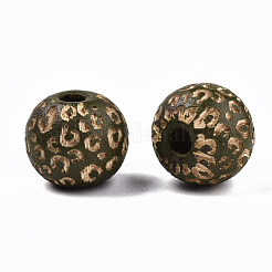 Perles de bois naturel peintes&nbsp;WOOD-T021-53A-04