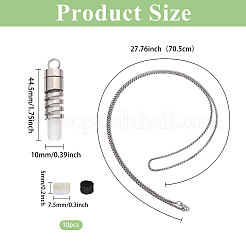 Collier avec pendentif en forme de bouteille de parfum en forme de colonne creuse en acier inoxydable 316&nbsp;NJEW-PH0001-39