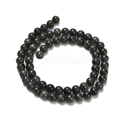 Natürliche schwarze Labradoritperlenstränge&nbsp;G-L642-B15-6mm