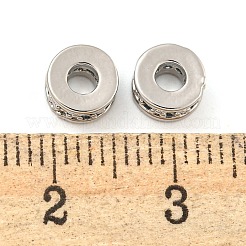 Perlas espaciadoras de circonio cúbico micro pavimentadas de latón chapado en rack&nbsp;KK-F089-39B-P04