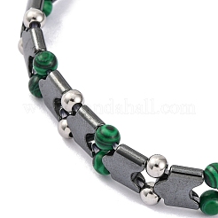 Bracciali di perline malachite sintetici&nbsp;BJEW-P339-03P-06