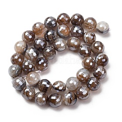 Chapelets de perles en agate naturelle électrolytique&nbsp;G-B191-A07-10mm-12