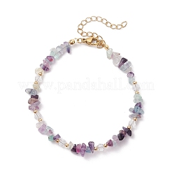 Braccialetti di perline di fluorite naturale per le donne&nbsp;X-BJEW-JB11742-06