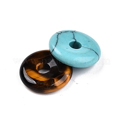 Dijes de donut de piedra mixta natural y sintética&nbsp;G-N344-38B