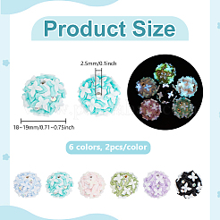 12 Stück 6 Farben leuchtende handgefertigte Polymer-Tonperlen&nbsp;CLAY-PH0002-15