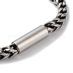 Braccialetti magnetici leopardo a catena di grano in acciaio inossidabile 304 per uomo&nbsp;BJEW-C072-02AS