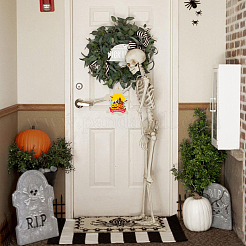 Décorations suspendues en bois brut sur le thème d'Halloween&nbsp;HJEW-WH20003-47B
