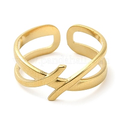 Bague ouverte creuse en acier inoxydable 304 pour femme&nbsp;RJEW-I098-18G