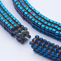 Electroplate non magnetici ematite sintetico fili di perline&nbsp;G-J381-4X1mm-A02
