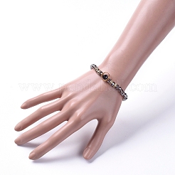 Natürliche schwarze Achat (gefärbte) Edelstein-Stretch-Armbänder&nbsp;BJEW-JB05025-05