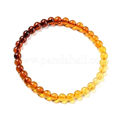 Stretch-Armbänder mit runden Perlen aus gefärbtem Naturbernstein mit Farbverlauf&nbsp;BJEW-Q999-F-01