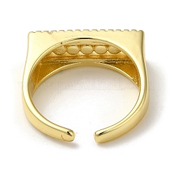 Anneaux de manchette ouverts en laiton plaqué rectangle&nbsp;RJEW-M162-09G