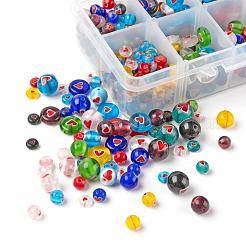 360pcs 5 Arten handgemachte Bunte Malerei-Perlen&nbsp;LAMP-LS0001-03