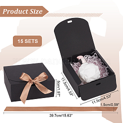 Quadratische Schmuck-Geschenkboxen aus Papppapier&nbsp;CBOX-WH0003-35B