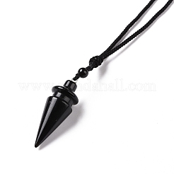Collier pendentif cône de pierres précieuses avec cordon en nylon pour femme&nbsp;G-A210-05