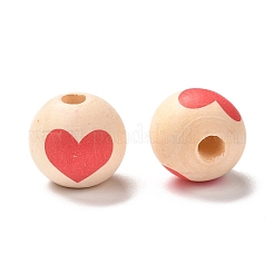 Perles européennes en bois imprimées&nbsp;WOOD-F011-10A