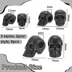 6 Stück 3 Stile 304 Edelstahlperlen&nbsp;STAS-OC0001-40